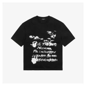 Balenciaga Cloud Text Logo T-shirt Black