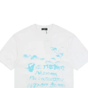 Balenciaga Cloud Text Logo T-shirt White