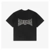Balenciaga Cracked Paris Letter Print T-shirt (Black/Grey)