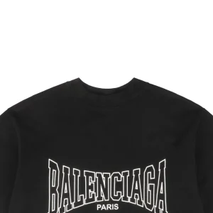 Balenciaga Cracked Paris Letter Print T-shirt Black