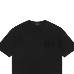Balenciaga Double B Rhinestone Logo T-shirt Black