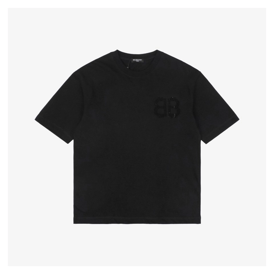 Balenciaga Double B Rhinestone Logo T-shirt
