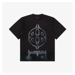 Balenciaga Gothic Shield Double-B Print T-shirt