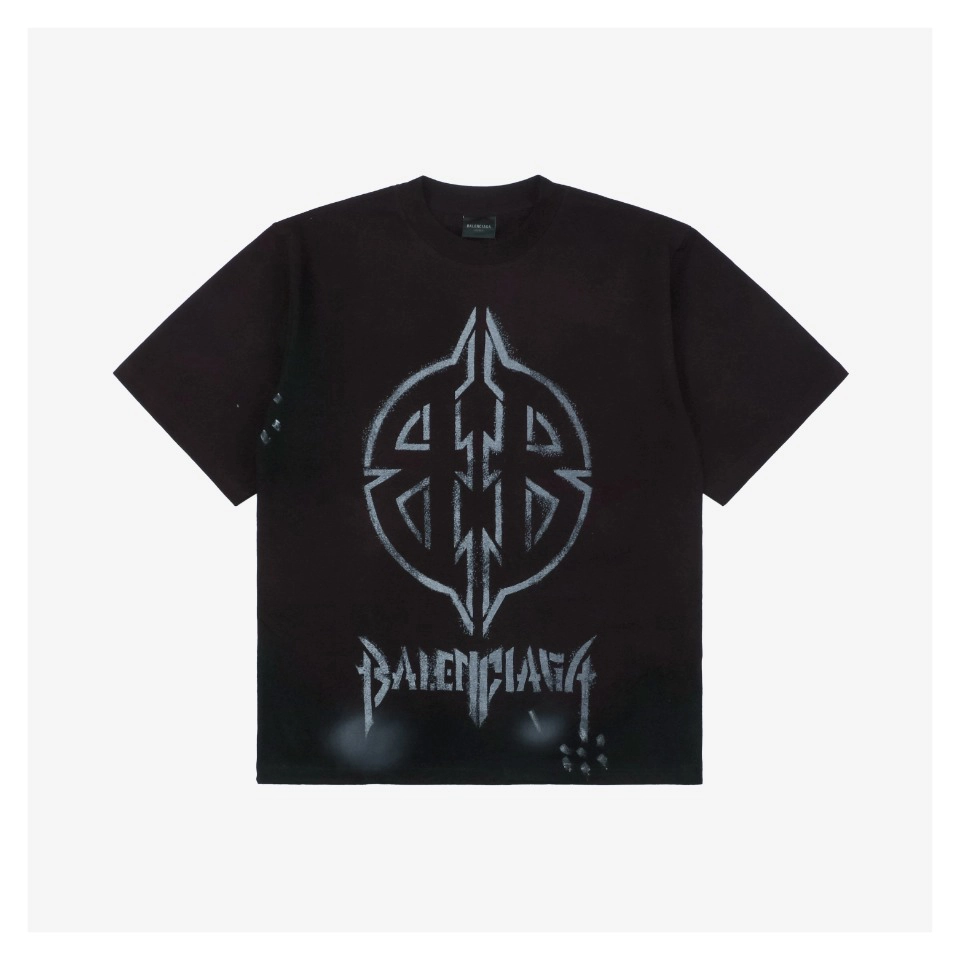 Balenciaga Gothic Shield Double-B Print T-shirt