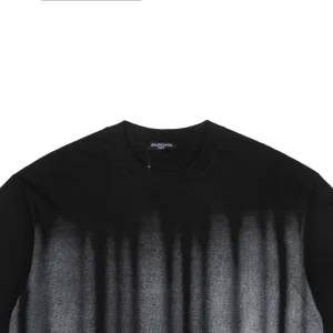 Balenciaga Ink Fringe Blurred Lettering Graphic T-shirt Black
