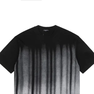 Balenciaga Ink Fringe Blurred Lettering Graphic T-shirt Black