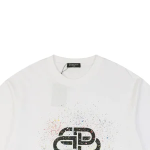 Balenciaga Paint-Splatter Padlock Graphic T-shirt