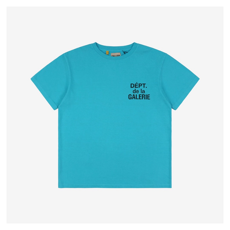 Gallery Dept Sky Blue & Black French Text Print T-shirt