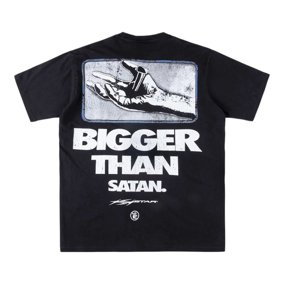 HELLSTAR STUDIOS Bigger Than Satan Retro Graphic T-shirt