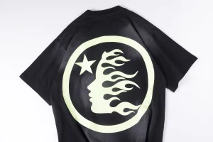 HELLSTAR STUDIOS Glow-in-the-Dark Logo Washed Cotton T-shirt1