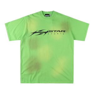 HELLSTAR STUDIOS “Green Flame Emblem” Vintage Wash Logo T-shirt