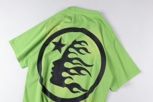 HELLSTAR STUDIOS “Green Flame Emblem” Vintage Wash Logo T-shirt6
