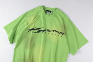 HELLSTAR STUDIOS “Green Flame Emblem” Vintage Wash Logo T-shirt8
