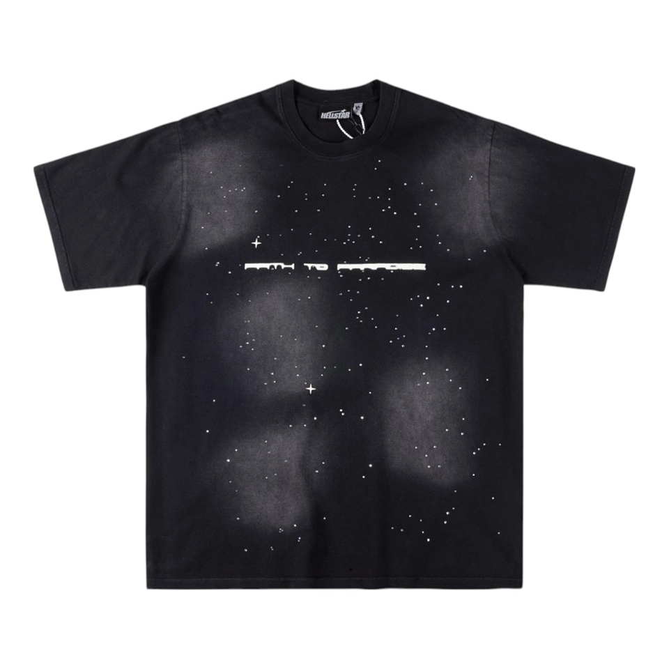 HELLSTAR STUDIOS “Path to Paradise” Washed Graphic Rhinestone T-shirt
