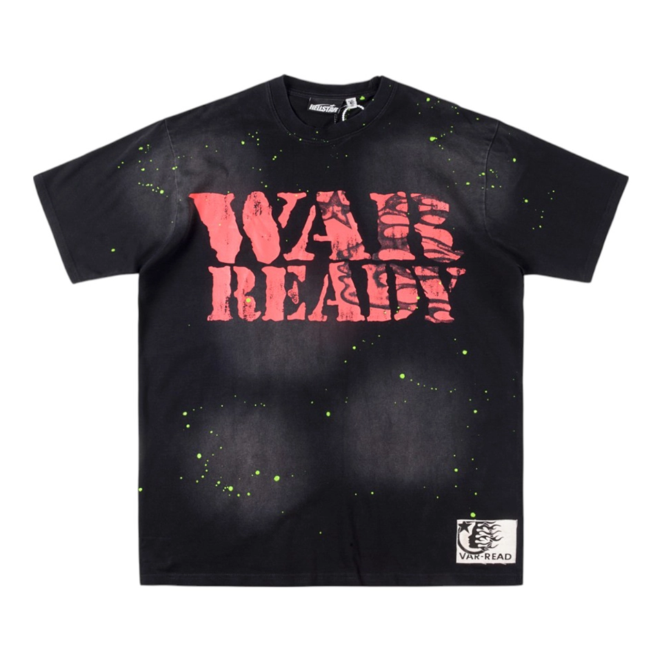 HELLSTAR STUDIOS War Ready Graffiti Text Cotton T-shirt