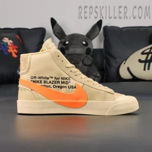Nike Off-White x Blazer Mid ‘All Hallows Eve’ medial side full profile with Off-White™ for Nike printed branding.