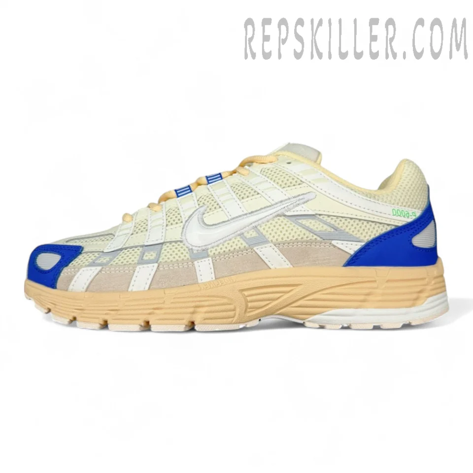 Nike P‑6000 “Athletic Department” Coconut Milk / Medium Blue