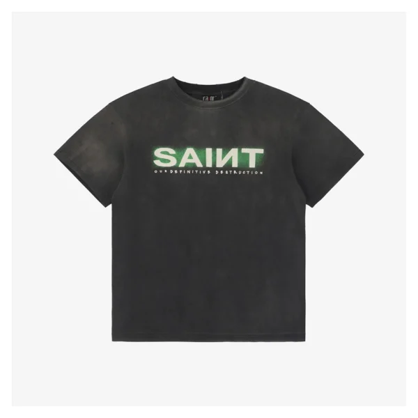 Saint Michael Green Letter Print T-shirt