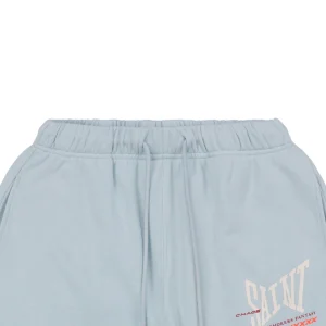 Saint Michael Ribon Saint Graphic Shorts Blue