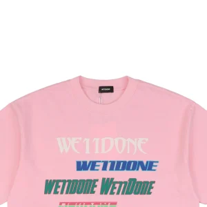 We11done Neon Glow Multicolor Streaming Print T-shirt Pink