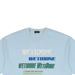 We11done Neon Glow Multicolor Streaming Print T-shirt Blue