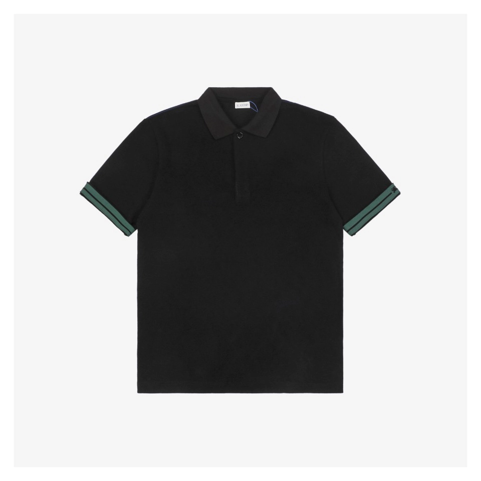 BBry Equestrian Knight Stripe Trim Polo Shirt