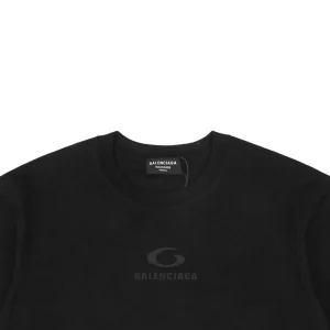 Balenciaga Circle Emblem Silicone Print T-shirt Black