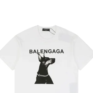 Balenciaga Doberman Graphic T-shirt White