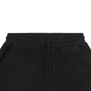 Balenciaga Gothic Letter Print Cotton Fleece Shorts Black