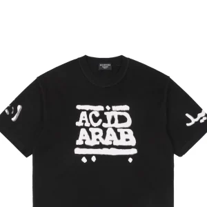 Balenciaga Graffiti Logo Print T-shirt Black