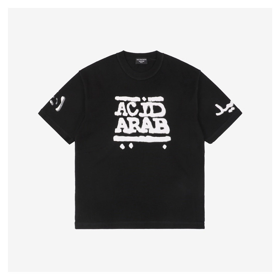 Balenciaga Graffiti Logo Print T-shirt Black