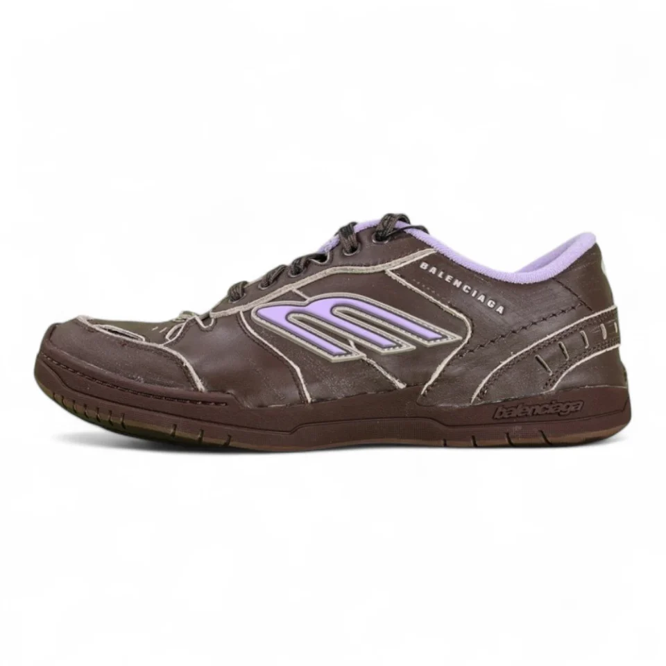Balenciaga Hamptons Medium Worn-out Sneaker in Brown/Lilac