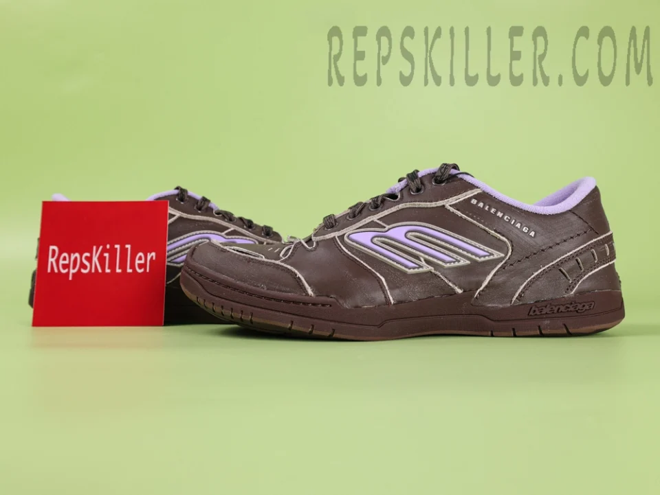 Balenciaga Hamptons Medium Worn-out Sneaker in Brown/Lilac