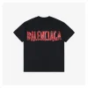 Balenciaga Letter Red Tape Print T-shirt (Black/Grey)
