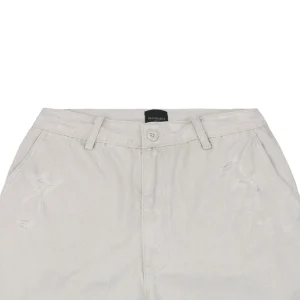 Balenciaga Light Grey Distressed Raw-Hem Shorts