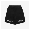 Balenciaga Split Logo Embroidered Shorts (Black/White)