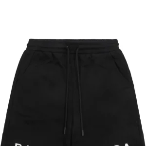 Balenciaga Split Logo Embroidered Shorts Black