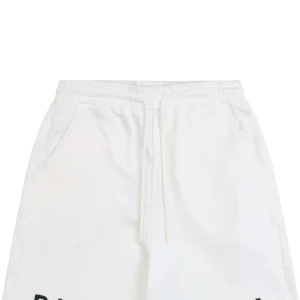 Balenciaga Split Logo Embroidered Shorts White