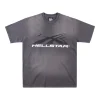 HELLSTAR Studios Large Logo Washed Cotton T-shirt (Grey/White)