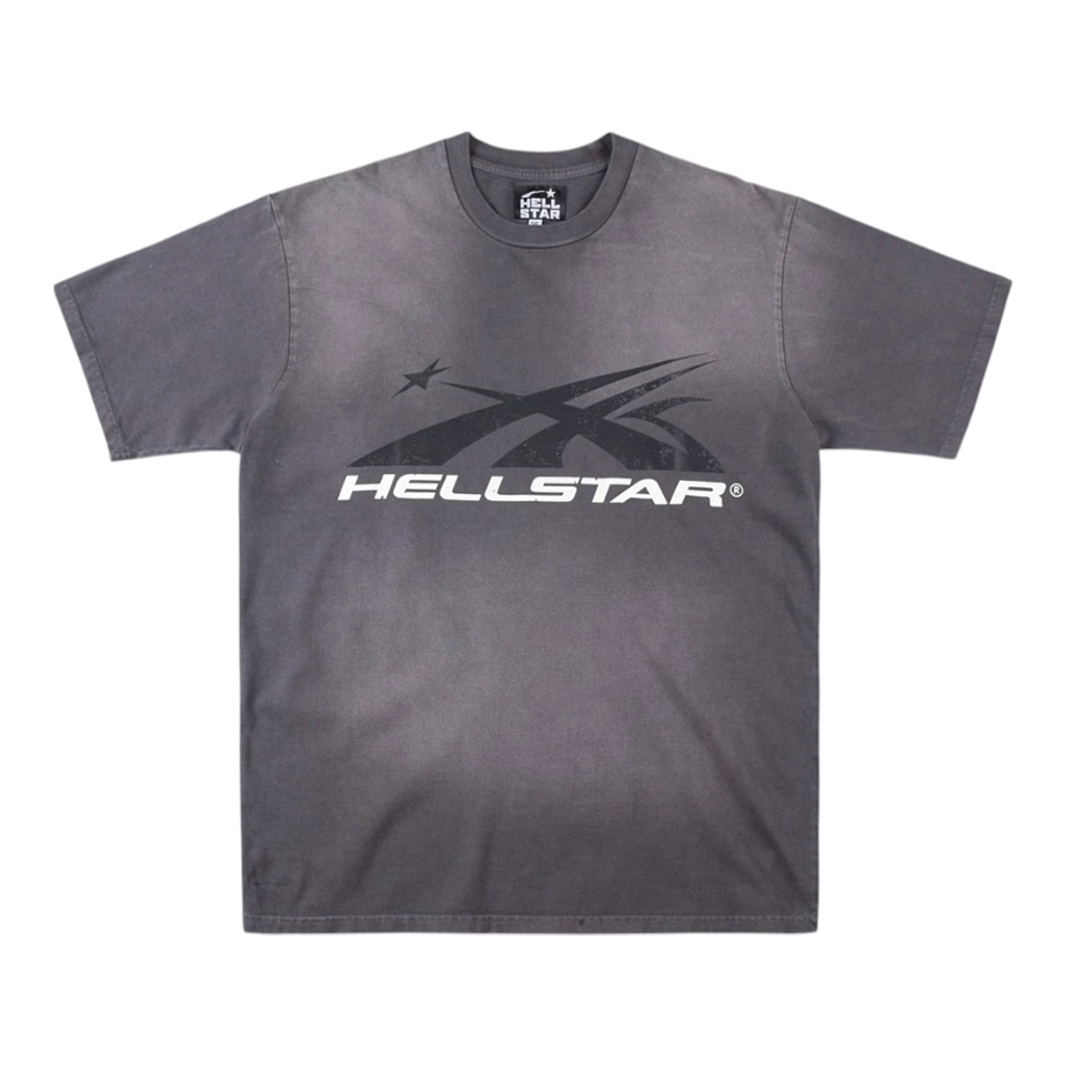 HELLSTAR Studios Large Logo Washed Cotton T-shirt Grey