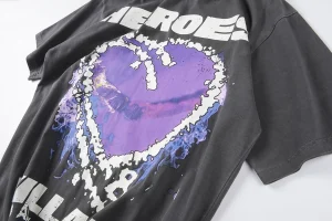 Hellstar Metro Boomin “Purple Heart On Fire” T-shirt4