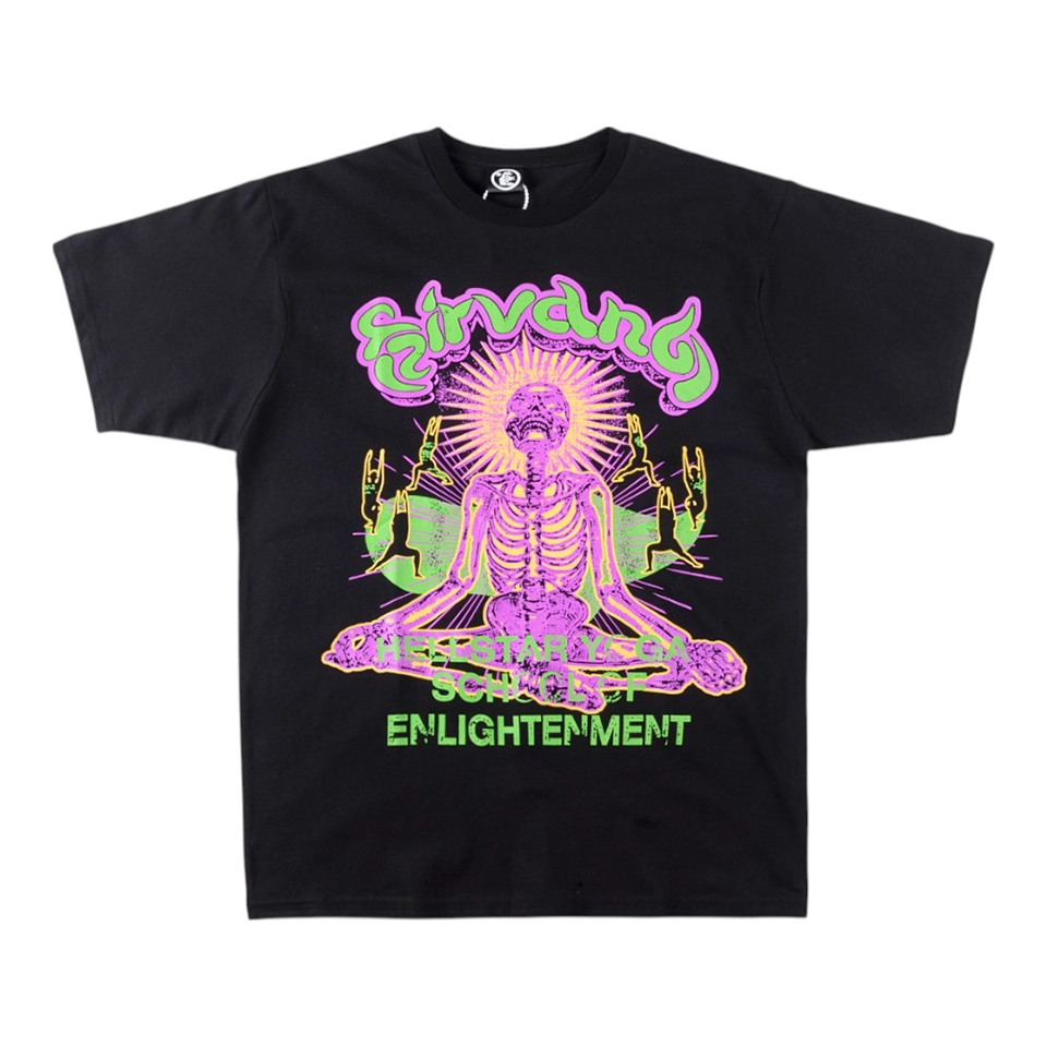 Hellstar Nirvana Skeleton Meditation Graphic T-shirt