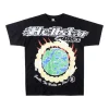 Hellstar Smile The World On Fire Globe Print T-shirt (Black/White)