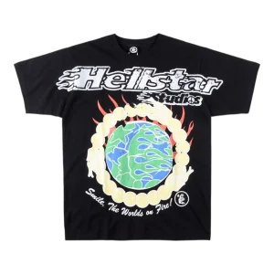 Hellstar Smile The World On Fire Globe Print T-shirt