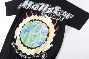 Hellstar Smile The World On Fire Globe Print T-shirt7