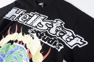 Hellstar Smile The World On Fire Globe Print T-shirt9