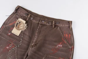 Hellstar Star Face Flame Logo Embroidery Camo Cargo Shorts3