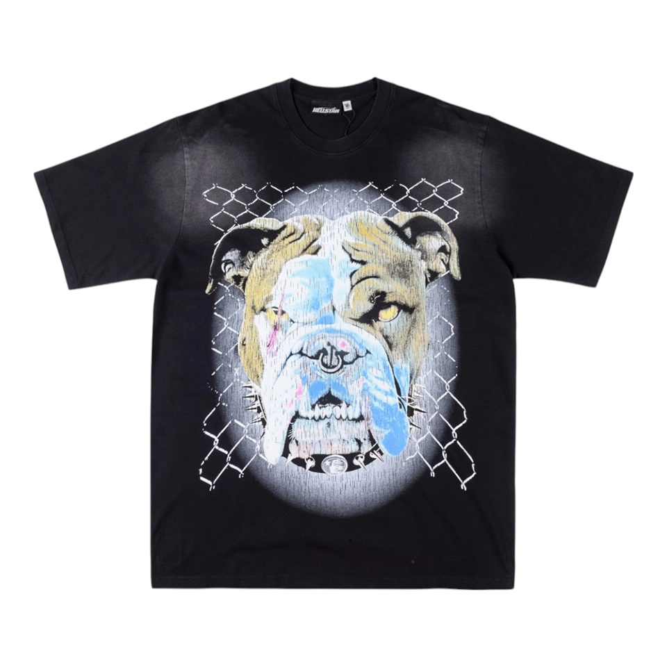 Hellstar Studios Bulldog Fence Graphic Washed T-shirt