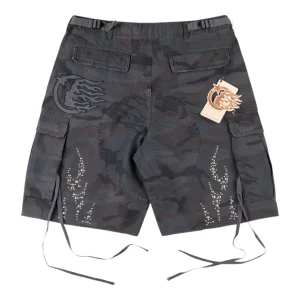 Hellstar Studios Capsule 11 Camo Cargo Shorts Black