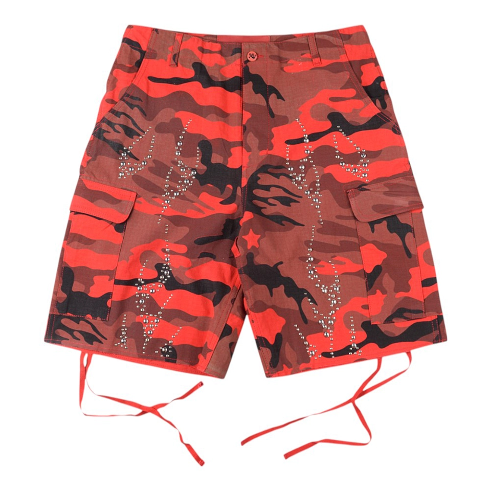 Hellstar Studios Capsule 11 Camo Cargo Shorts Red